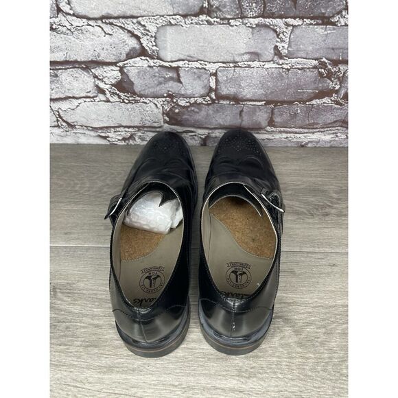 Clarks TOR Ltd England Black Leather Monk Strap Wingtip Shoes Men Sz 9M US/42EU - Picture 6 of 16